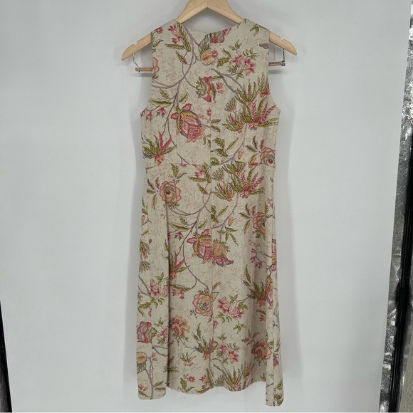 Lalage Beaumont Linen Botanical Floral Print Shift Dress Professional‎ - Picture 8 of 15